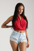 Will Never Let You Down Halter Neck Draped Top - Red -  KNOWSTYLE - EDGE - EDGEONLINESTORE